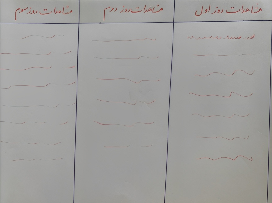 جدول مشاهده رفتار و واکنش